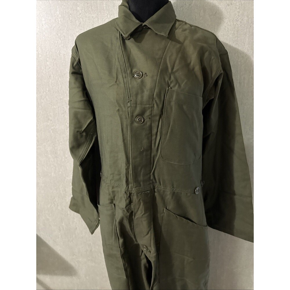 Vtg 1983 US Military OG 107 Cotton Sateen Coveralls Boilersuit Flight Suit Med